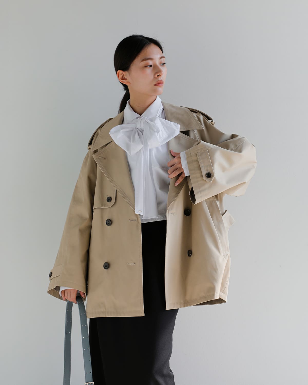 CLANE(クラネ)オーバーショートトレンチコート 10101-0023