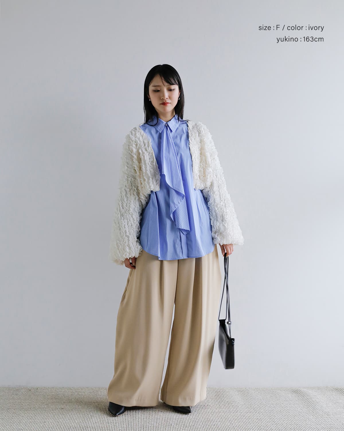 CLANE(クラネ)トップステッチフリルボレロ 10103-0443