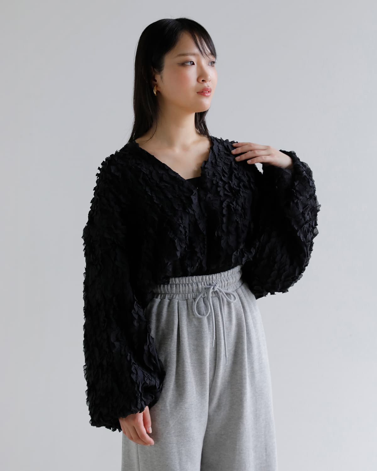 CLANE(クラネ)トップステッチフリルボレロ 10103-0443