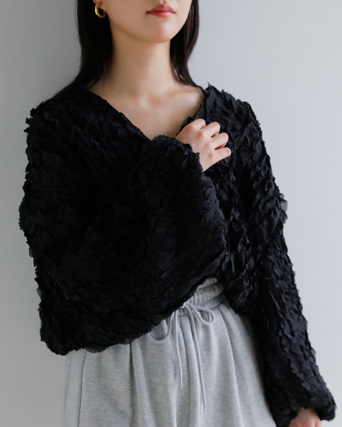 CLANE(クラネ)トップステッチフリルボレロ 10103-0443