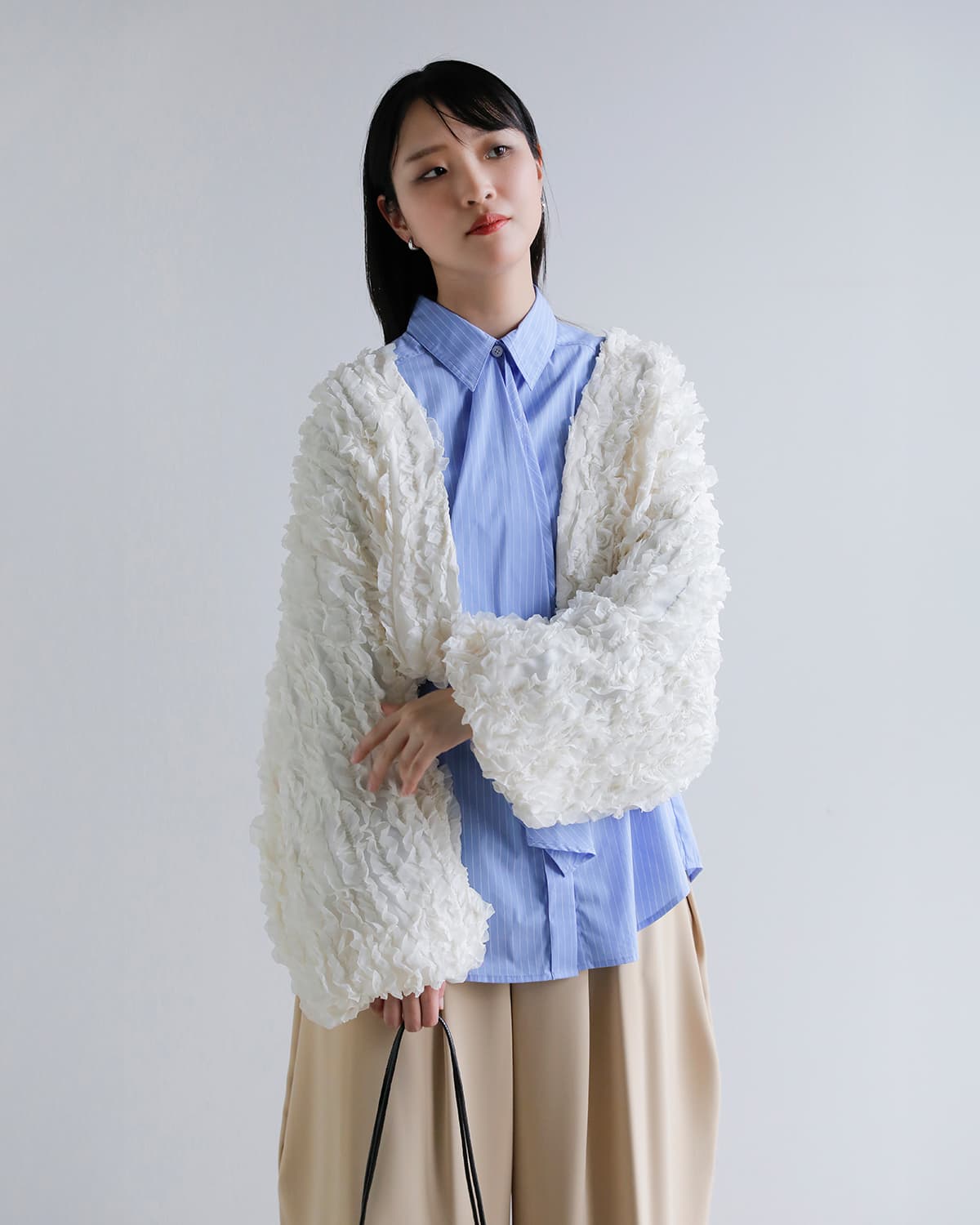 CLANE(クラネ)トップステッチフリルボレロ 10103-0443