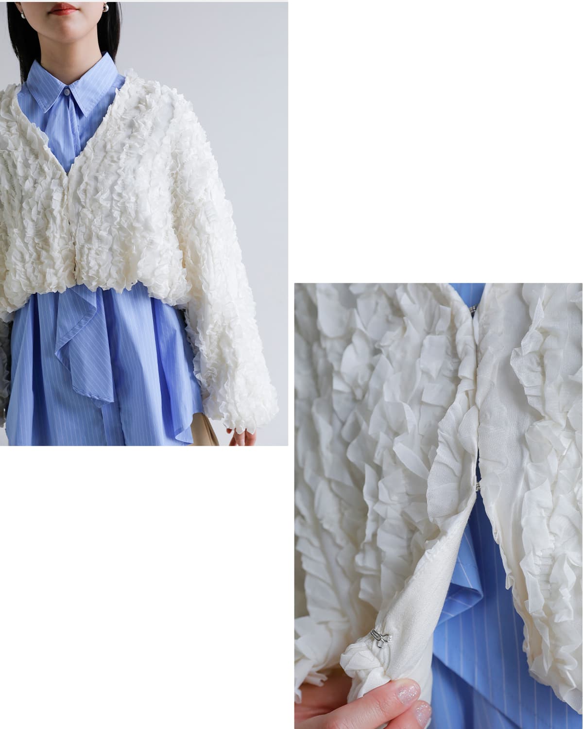 CLANE(クラネ)トップステッチフリルボレロ 10103-0443