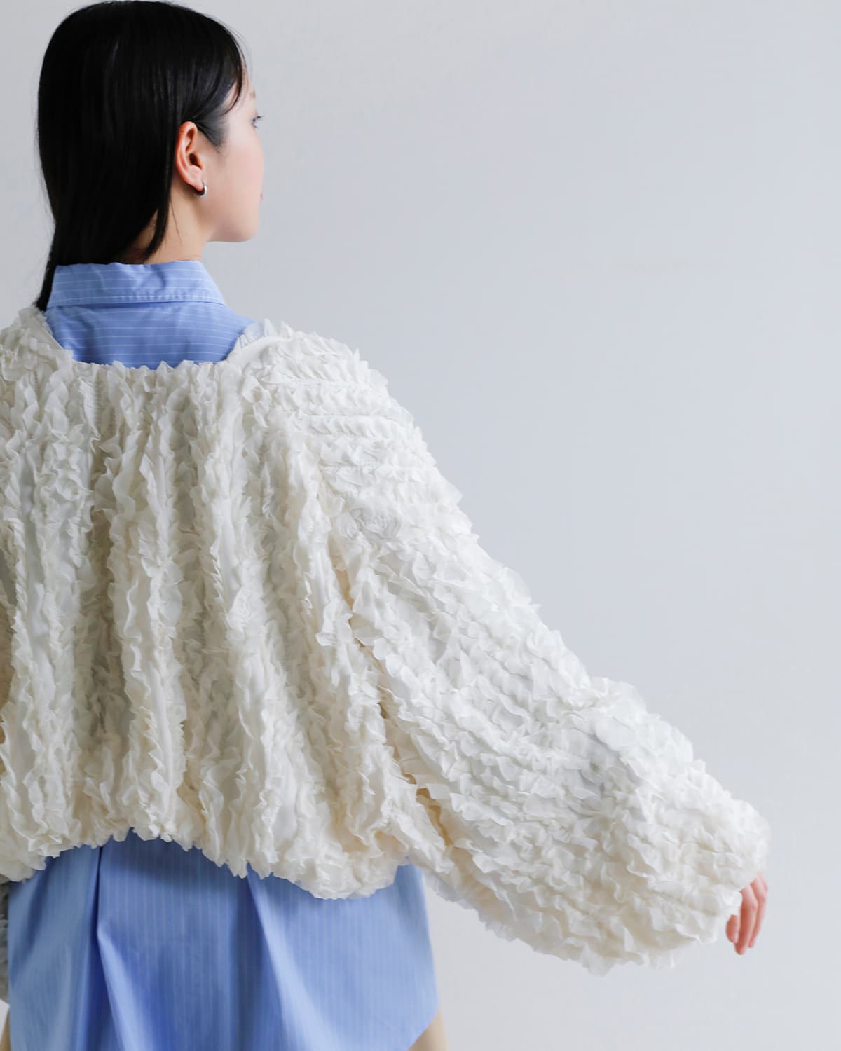 CLANE(クラネ)トップステッチフリルボレロ 10103-0443