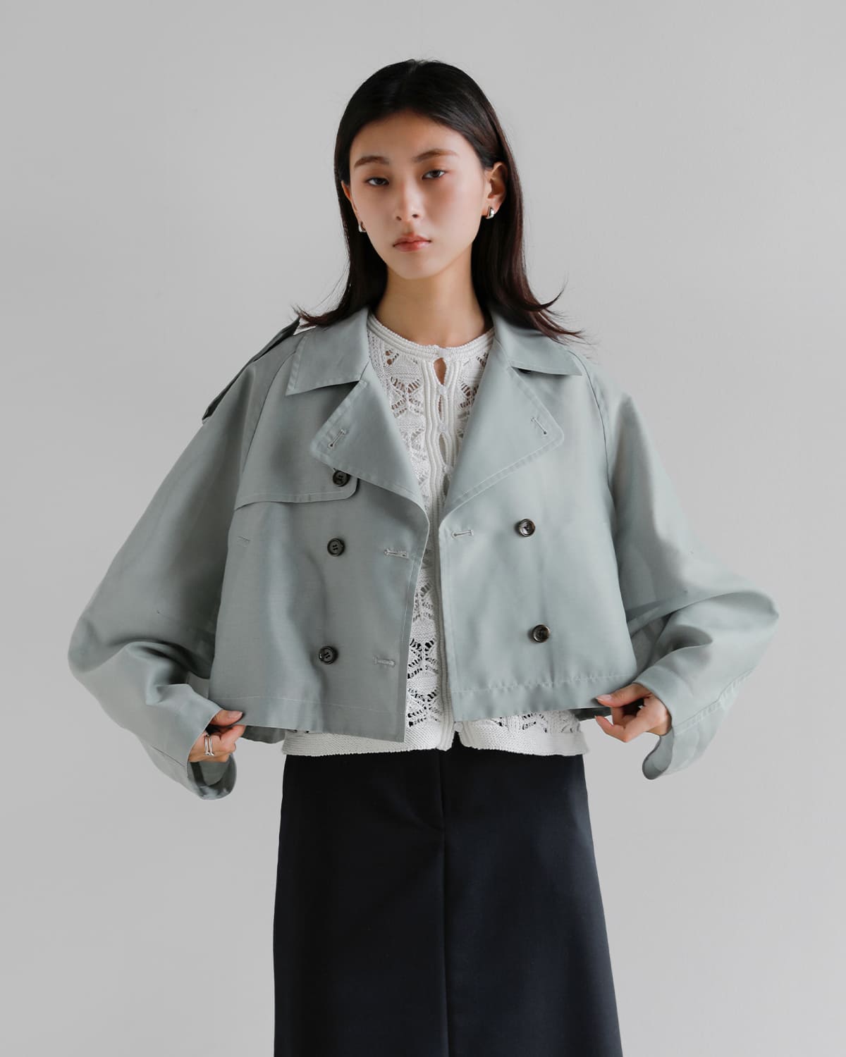 CLANE(クラネ)シアー ショートトレンチジャケット 10104-0543