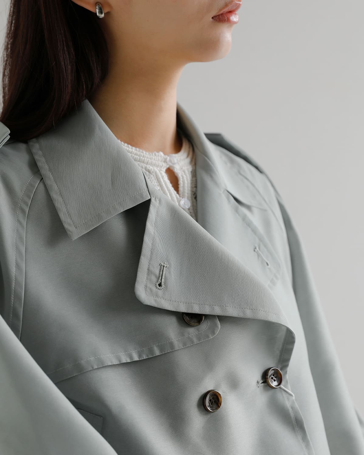 CLANE(クラネ)シアー ショートトレンチジャケット 10104-0543