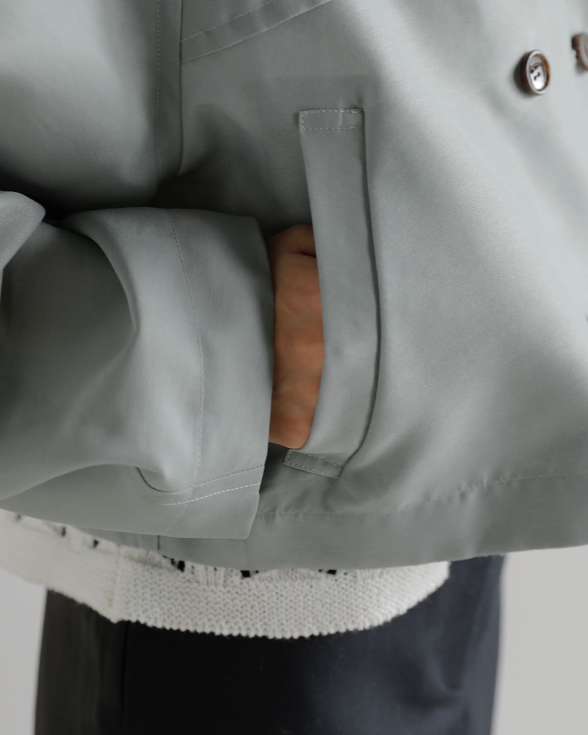 CLANE(クラネ)シアー ショートトレンチジャケット 10104-0543