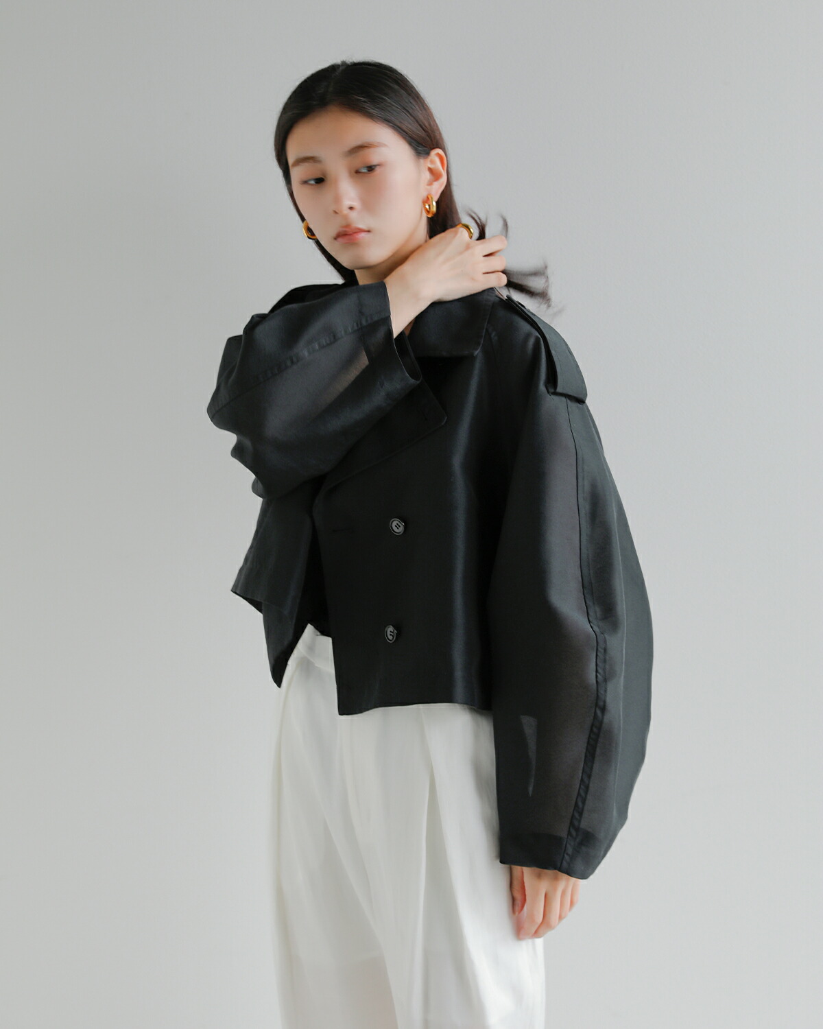 CLANE(クラネ)シアー ショートトレンチジャケット 10104-0543