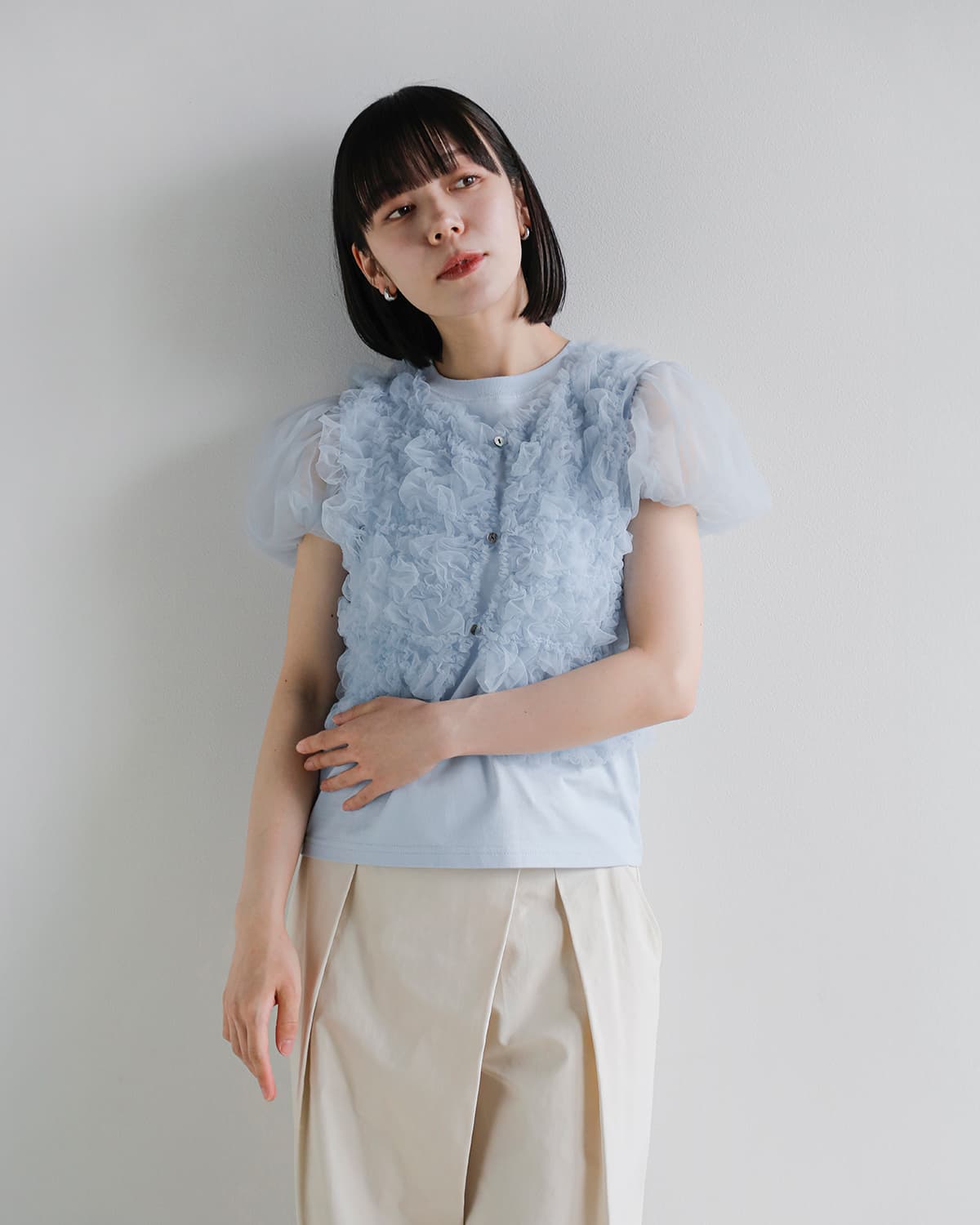 CLANE クラネ チュール ベスト レイヤード トップス 10105-1173 2026ss