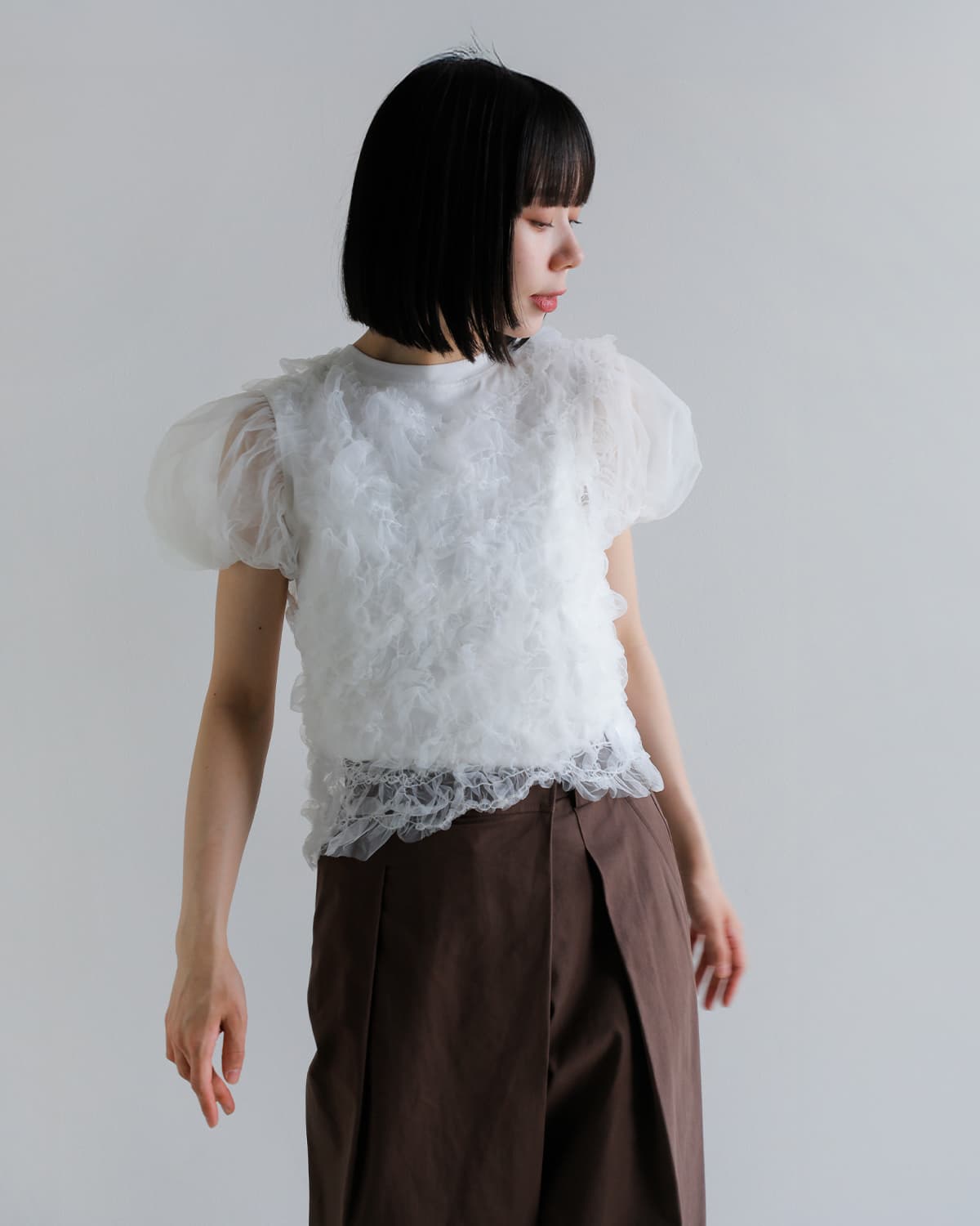 CLANE(クラネ)チュールベストレイヤードトップス 10105-1173