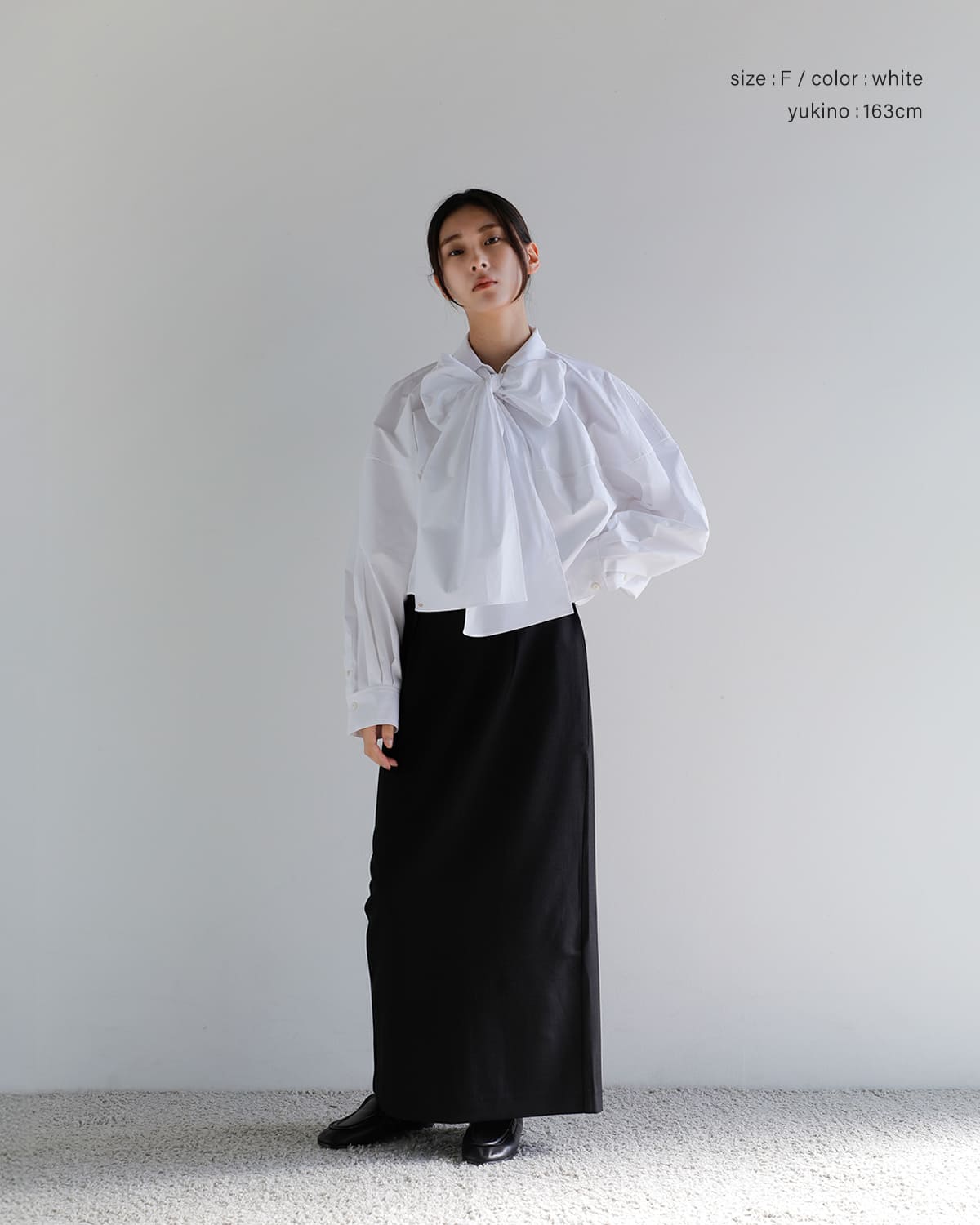 CLANE(クラネ)リボンタイコンパクトシャツ 10122-4023