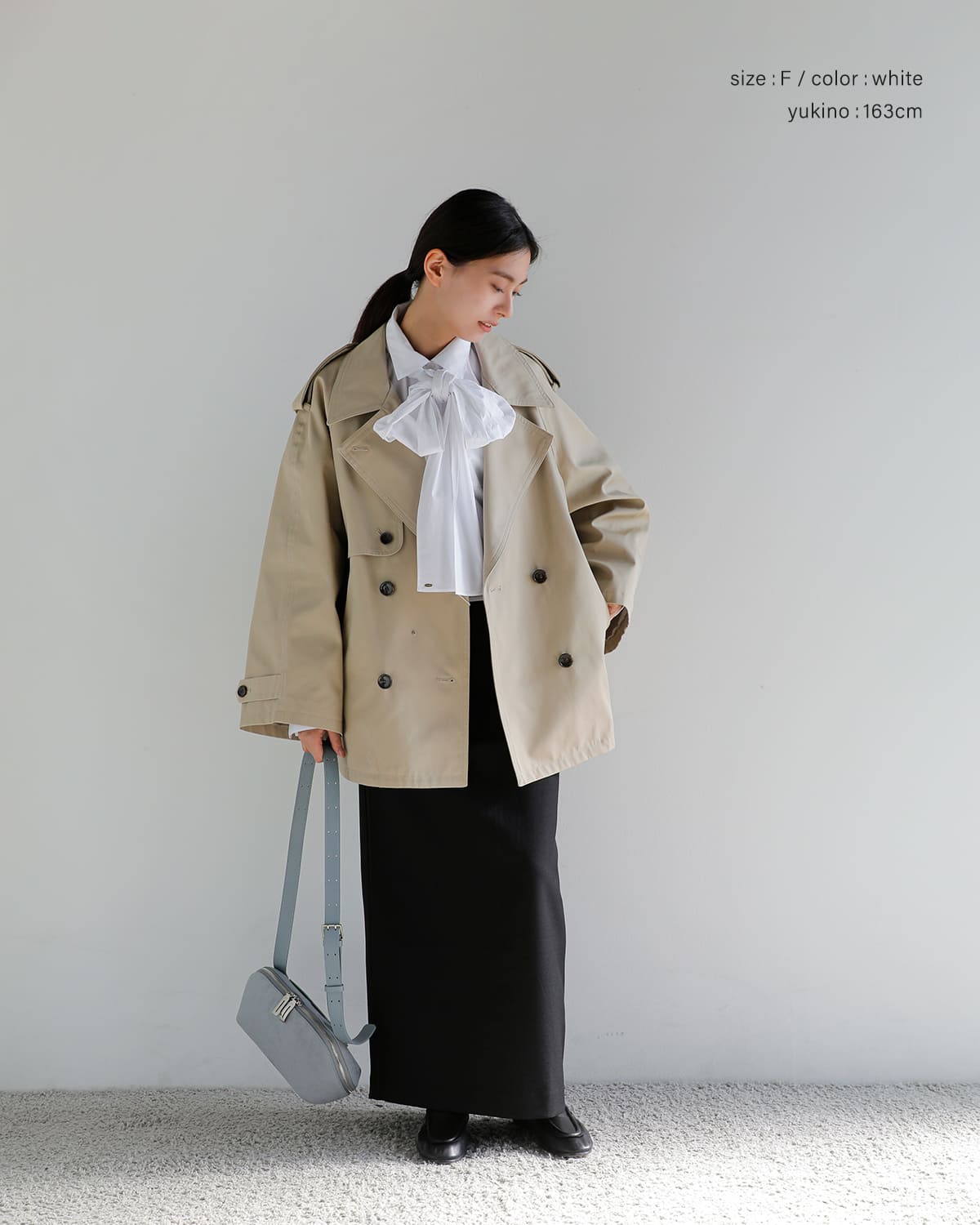 CLANE(クラネ)リボンタイコンパクトシャツ 10122-4023