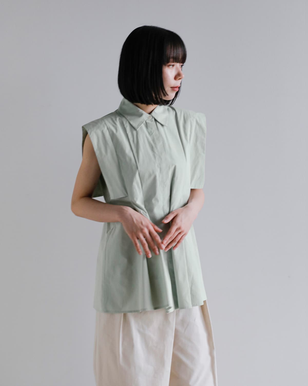 CLANE(クラネ)スクエアスリーブシャツ 10122-4293