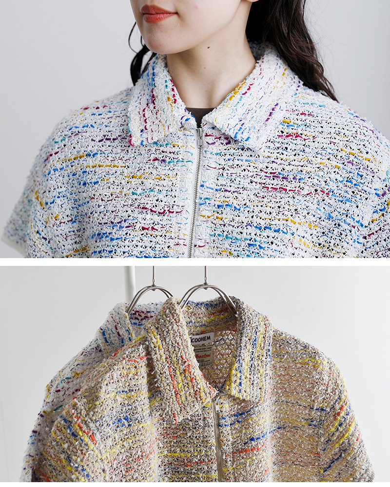 COOHEMKOUHEN サマーツイード ニット シャツ 11-262-015