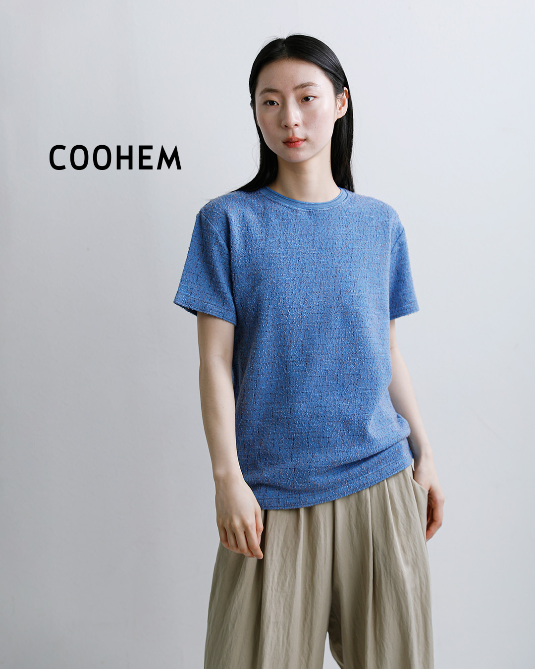 COOHEMKOUHEN ツイード Tシャツ 11-262-024