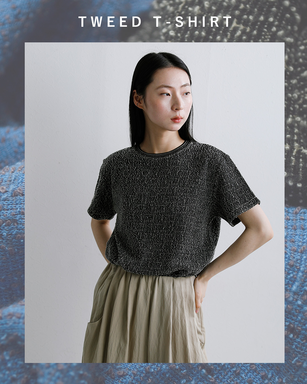 COOHEMKOUHEN ツイード Tシャツ 11-262-024