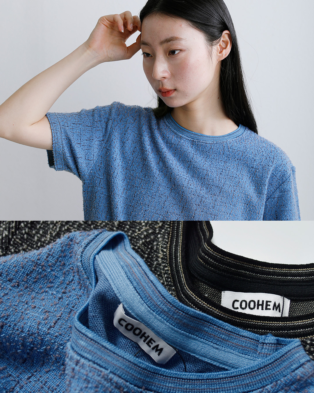 COOHEMKOUHEN ツイード Tシャツ 11-262-024