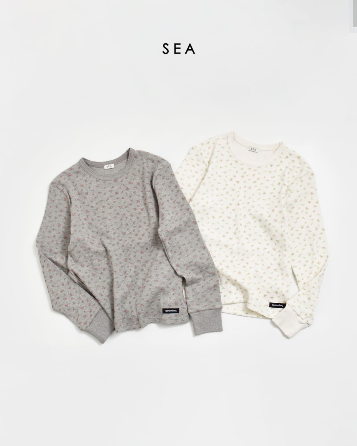 SEA(シー)コットン フローラル サーマル 長袖Tシャツ110706511