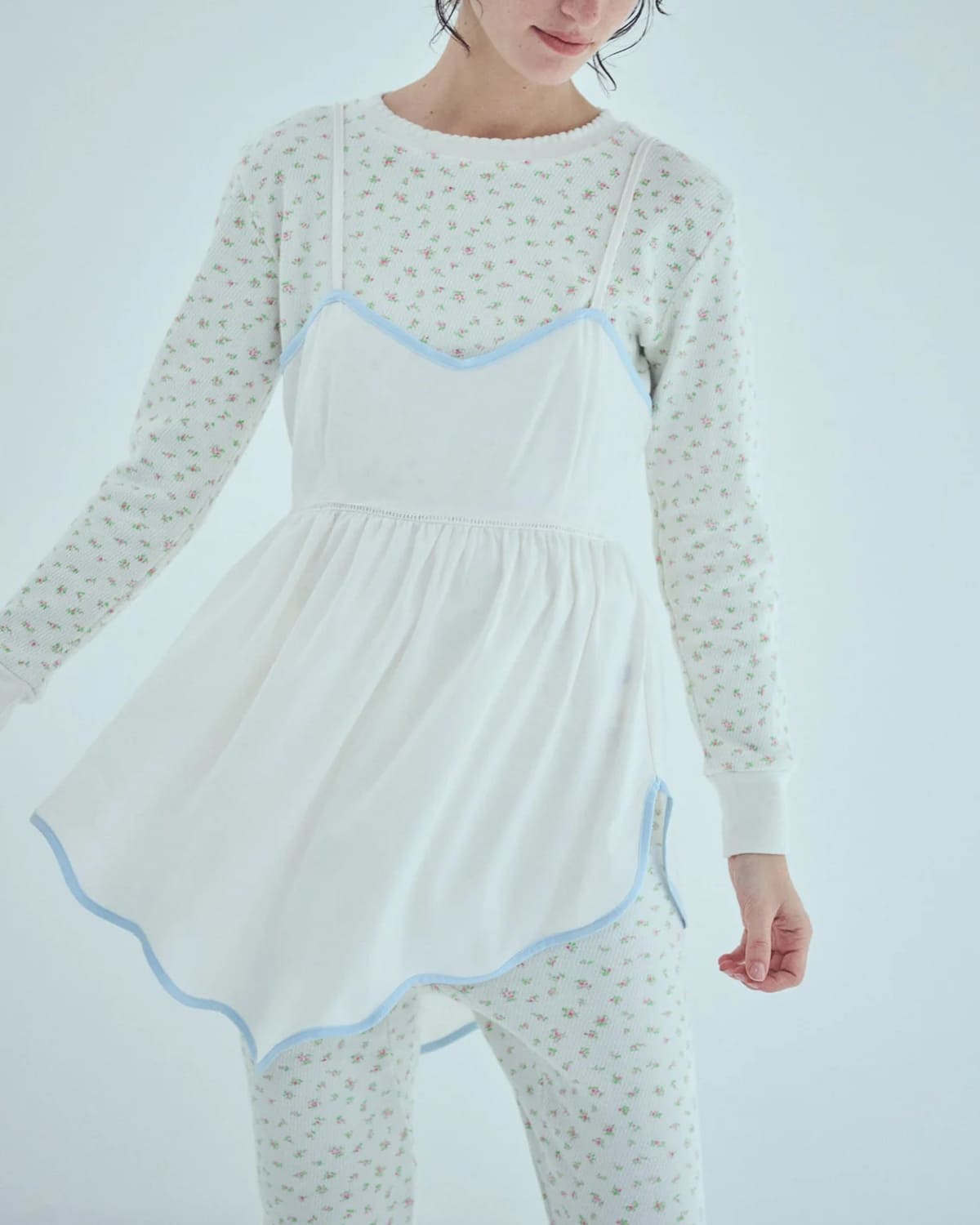 SEA(シー)コットンフローラルサーマル長袖Tシャツ 110706511