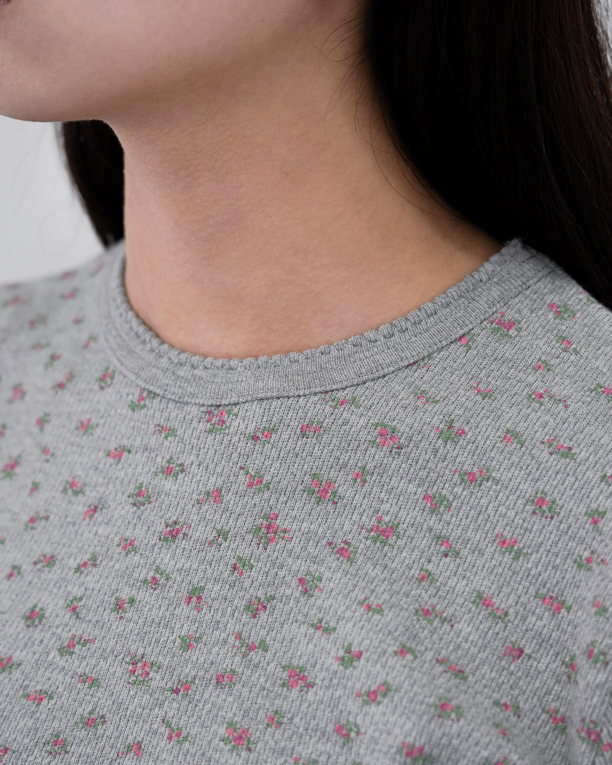 SEA(シー)コットンフローラルサーマル長袖Tシャツ 110706511