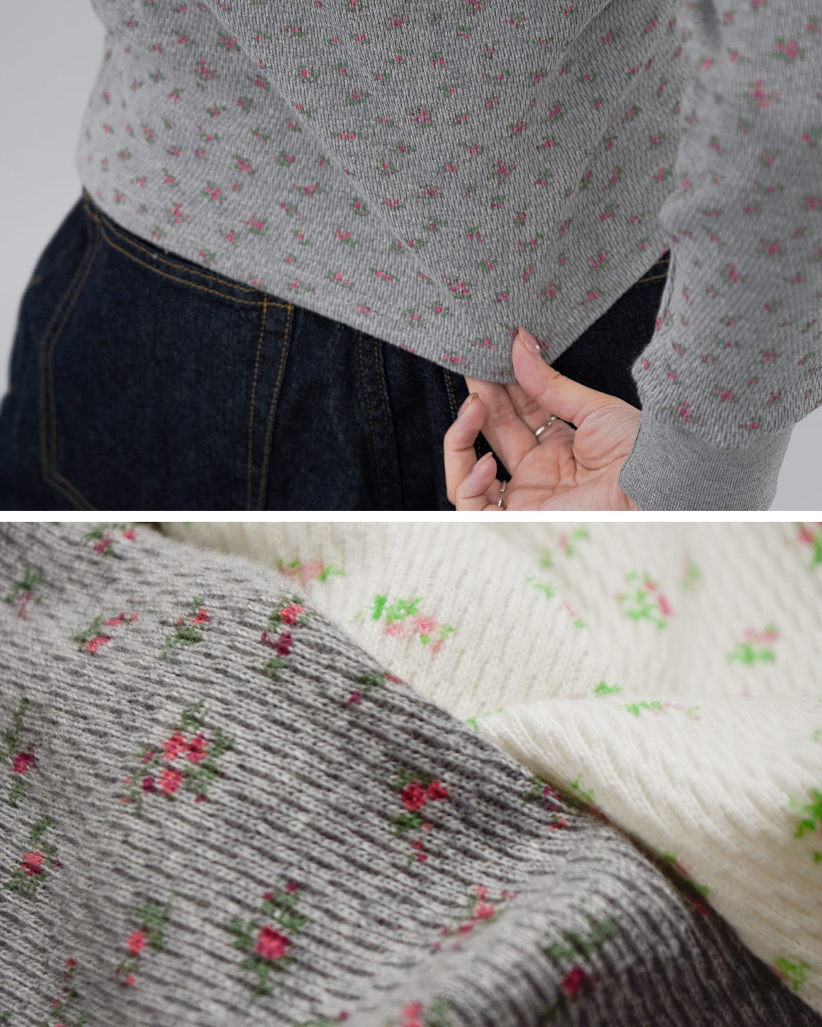 SEA(シー)コットンフローラルサーマル長袖Tシャツ 110706511