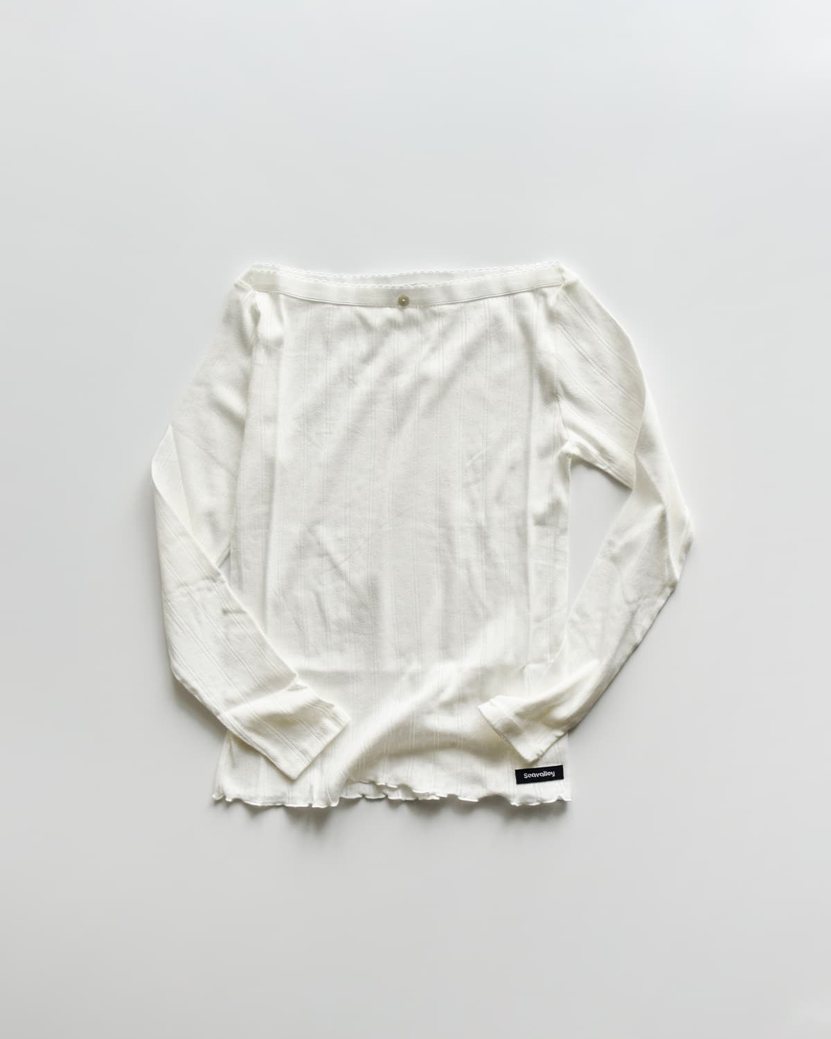 SEA(シー)コットンアイレットフライス 2way ボートネック長袖Tシャツ 110706515