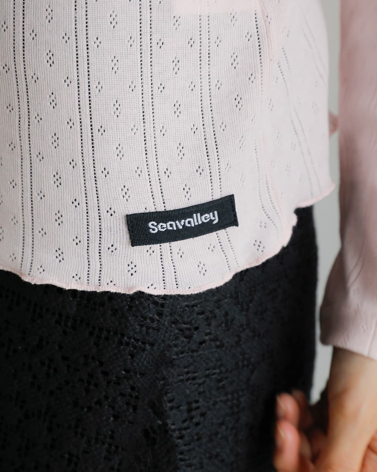 SEA(シー)コットンアイレットフライス 2way ボートネック長袖Tシャツ 110706515