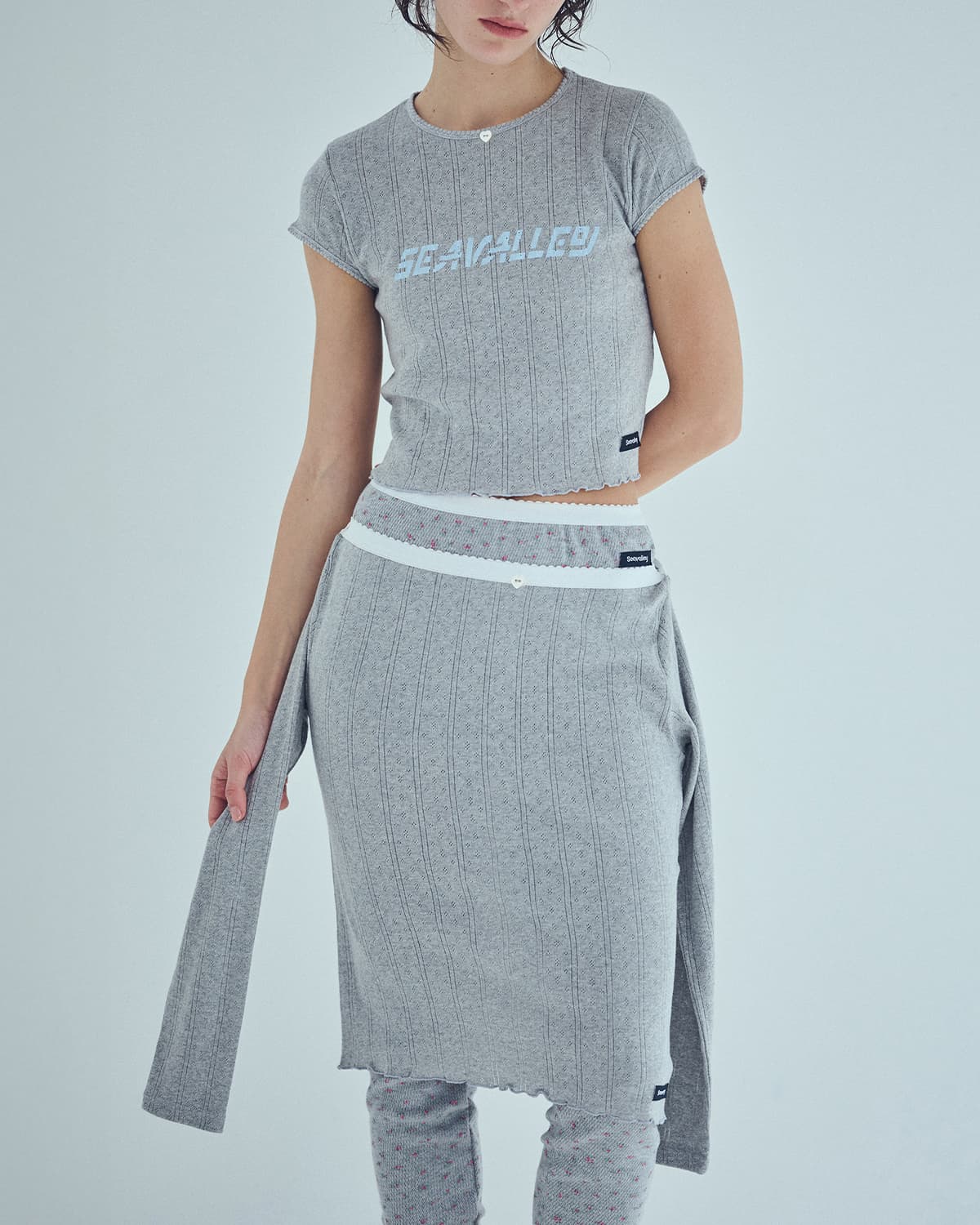 SEA(シー)コットンアイレットフライス 2way ボートネック長袖Tシャツ 110706515