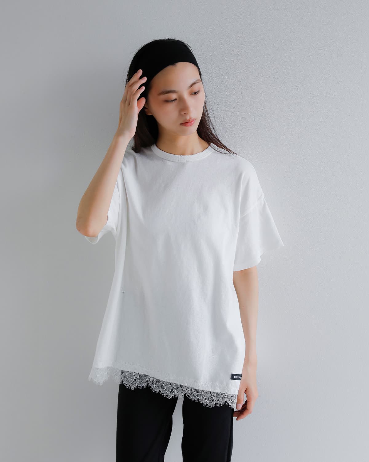 SEA ヴィンテージコットン TEE ホワイト SEA シー ヴィンテージ レース オーバーサイズ 88 Tシャツ 110706521