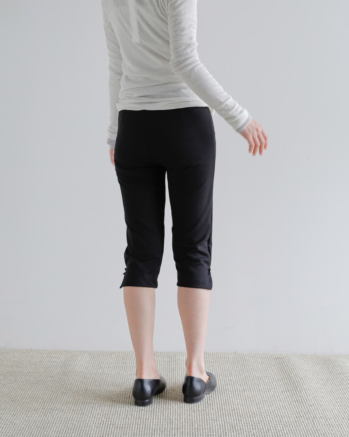 SEA(シー)ストレッチジャージー リボンカプリパンツ 110706540