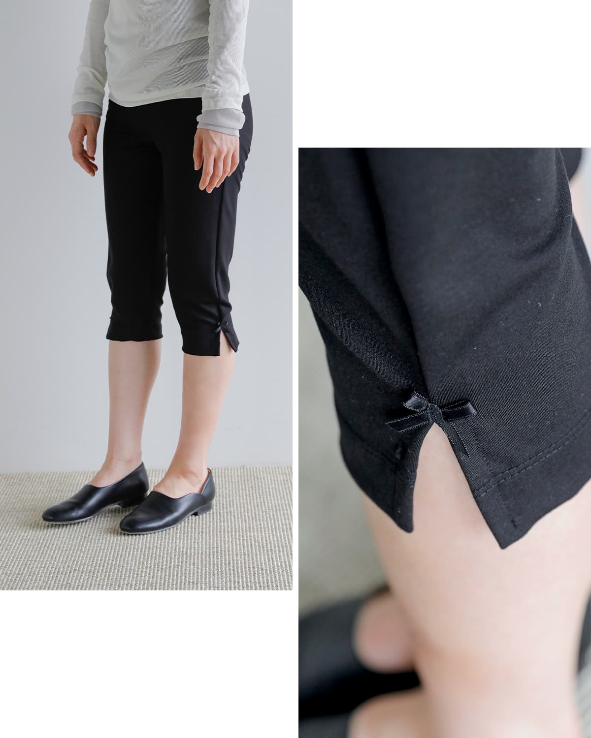 SEA(シー)ストレッチジャージー リボンカプリパンツ 110706540