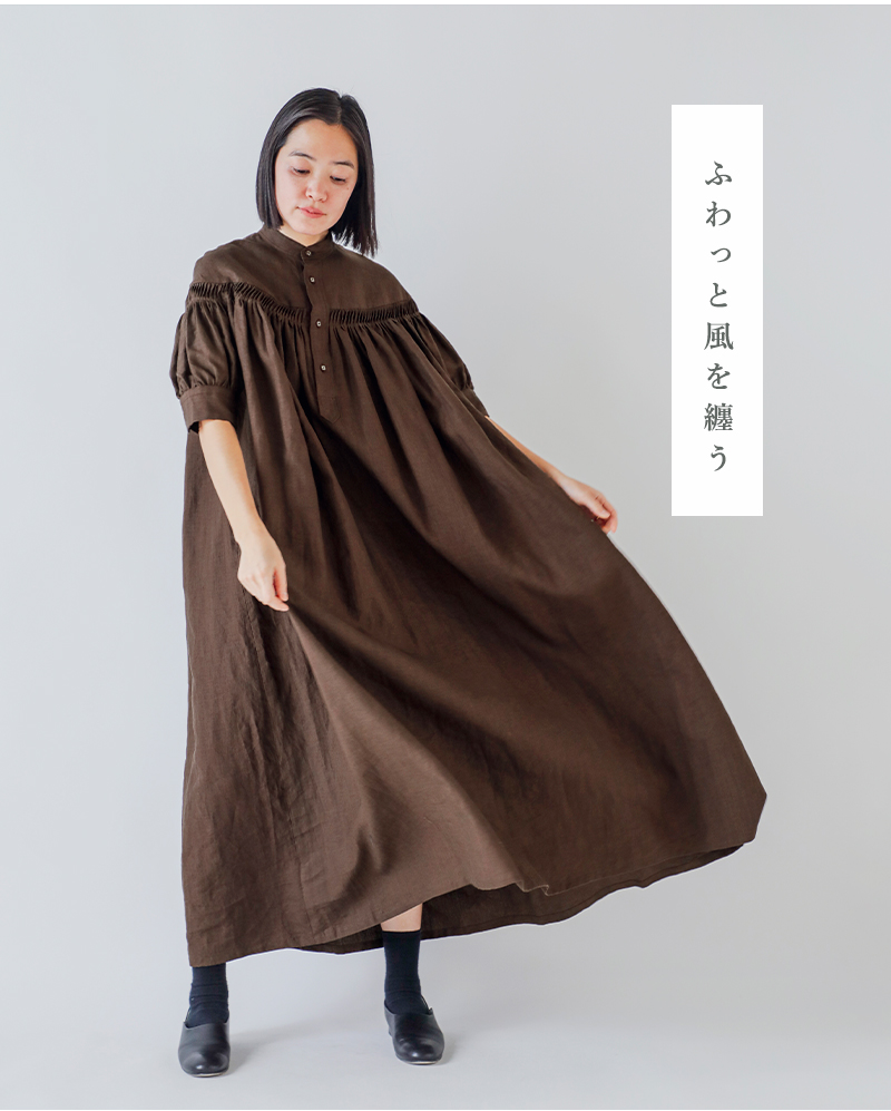 Scye(サイ)リネンキャンブリックタックドレス60/1LinenCambricTuckedDress1226-01002