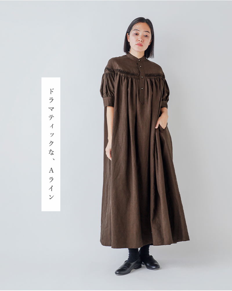 Scye(サイ)リネンキャンブリックタックドレス60/1LinenCambricTuckedDress1226-01002