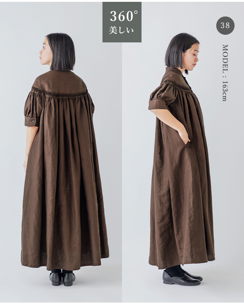 Scye(サイ)リネンキャンブリックタックドレス60/1LinenCambricTuckedDress1226-01002