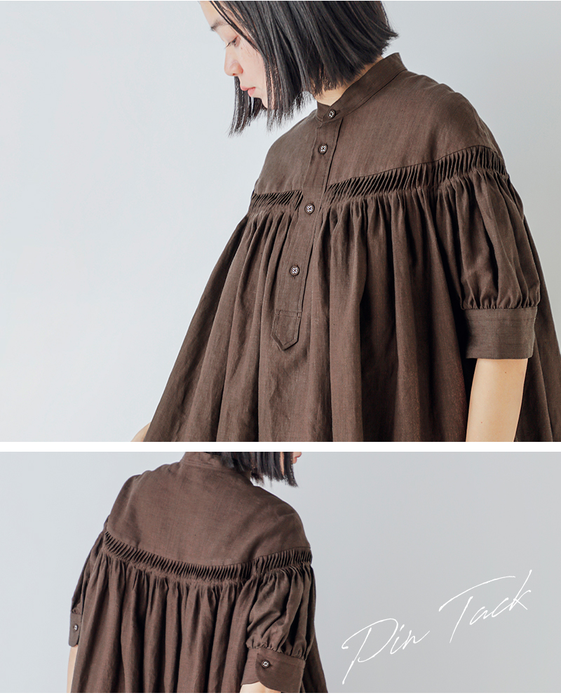 Scye(サイ)リネンキャンブリックタックドレス60/1LinenCambricTuckedDress1226-01002