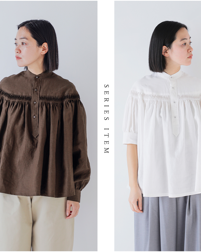 Scye(サイ)リネンキャンブリックタックドレス60/1LinenCambricTuckedDress1226-01002