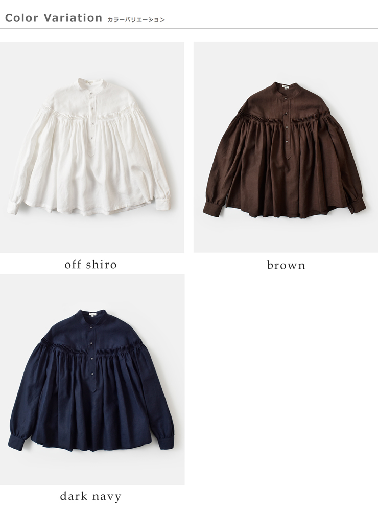 Scye(�T�C)���l���L�����u���b�N�^�b�N�u���E�X60/1LinenCambricTuckedBlouse1226-31000