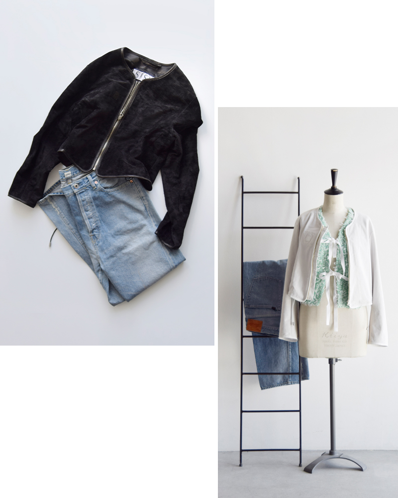 Sisii(シシ)スエードノーカラージップジャケット“NOCOLLARZIPJACKET”124-ol