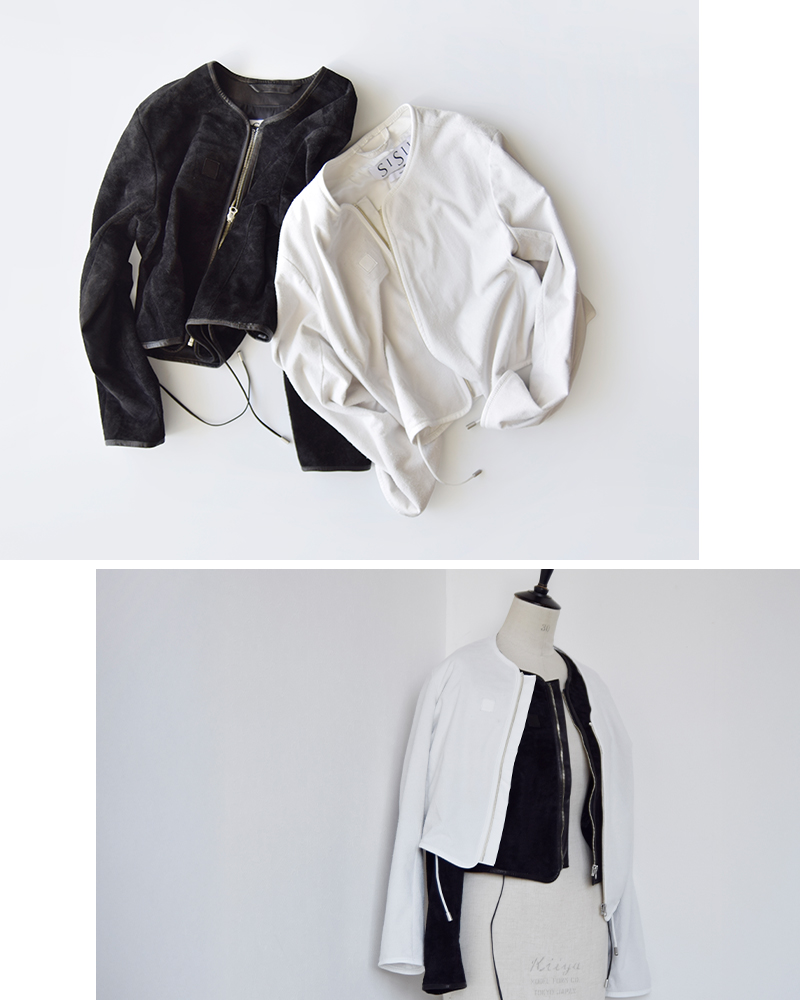 Sisii(シシ)スエードノーカラージップジャケット“NOCOLLARZIPJACKET”124-ol