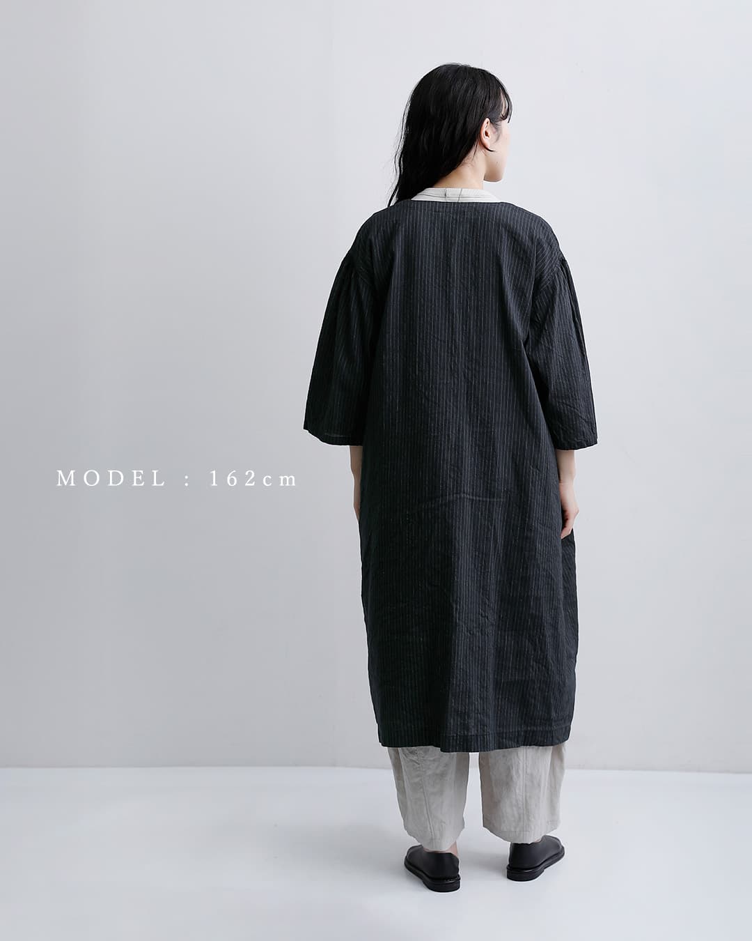 Vlas Blomme(ヴラスブラム)ヴィンテージチェックストライプ 2way 前開きドレス ワンピース 13204036