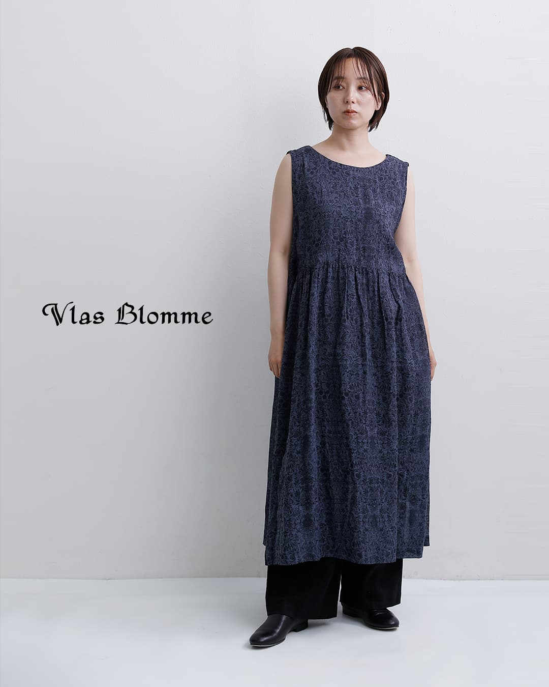 Vlas Blomme(ヴラスブラム)ダマスクプリント 2way ノースリーブドレス ワンピース 13213056