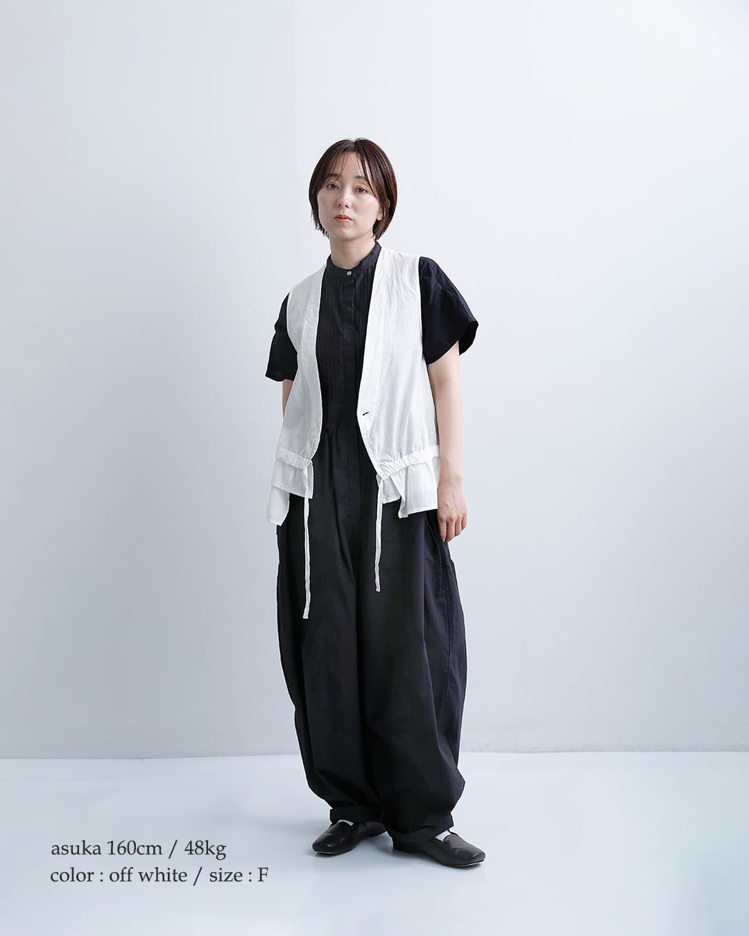 Vlas Blommeコットンリネンボイル ティアードジレ 13302046