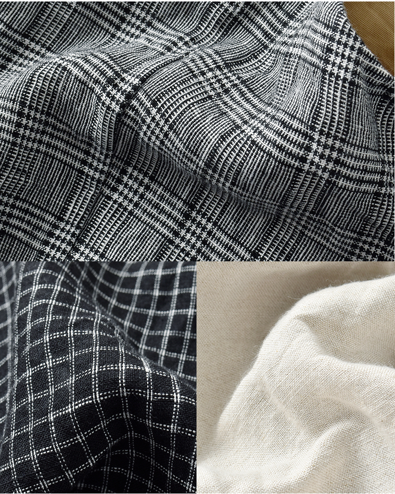 Vlas Blomme(ヴラスブラム)リネンクラシカルチェックコンビネーションジレ13310125