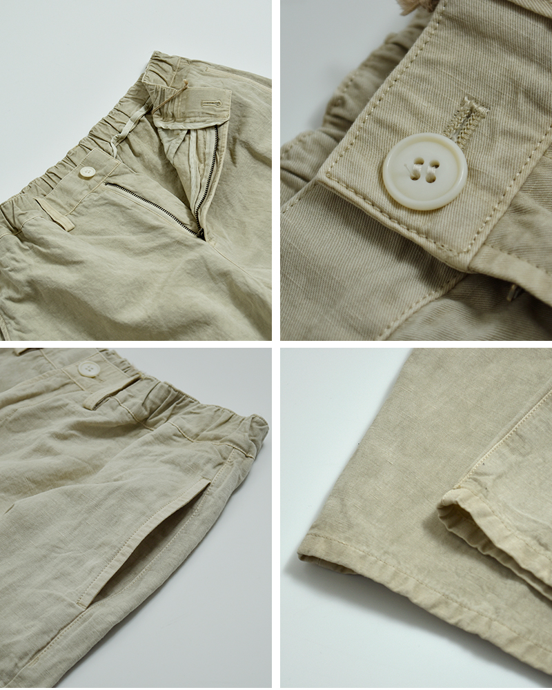 Vlas Blomme(ヴラスブラム)コットンリネンツイル ワイド ダーツパンツ 13506026