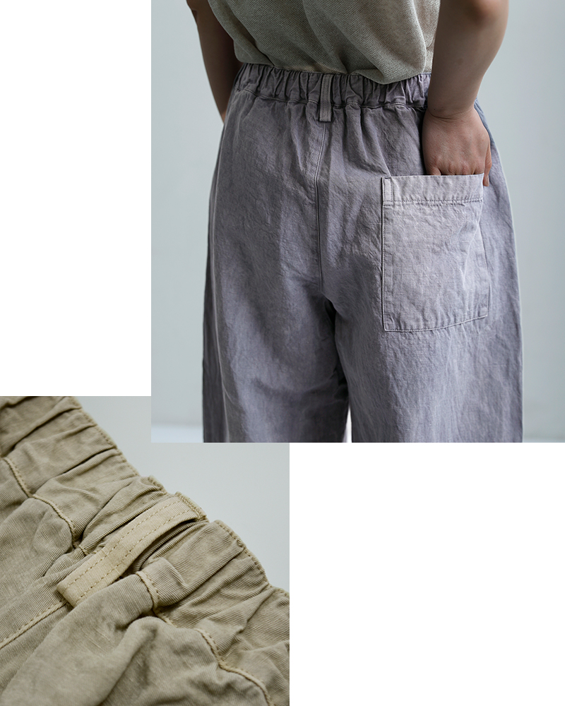 Vlas Blomme(ヴラスブラム)コットンリネンツイル ワイド ダーツパンツ 13506026