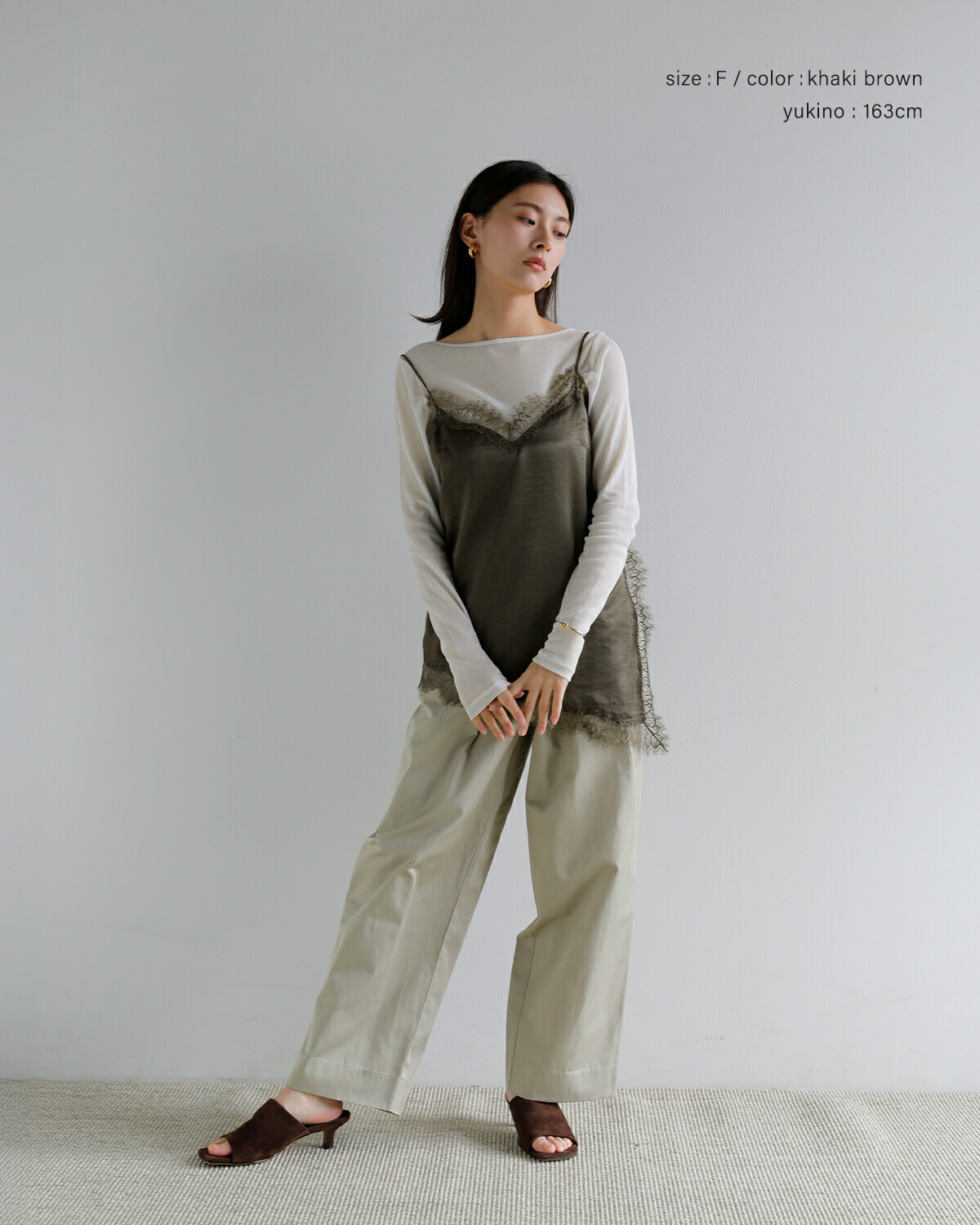 CREDONA(クレドナ)サテンレースキャミソール SATIN LACE CAMI 1426110012-0