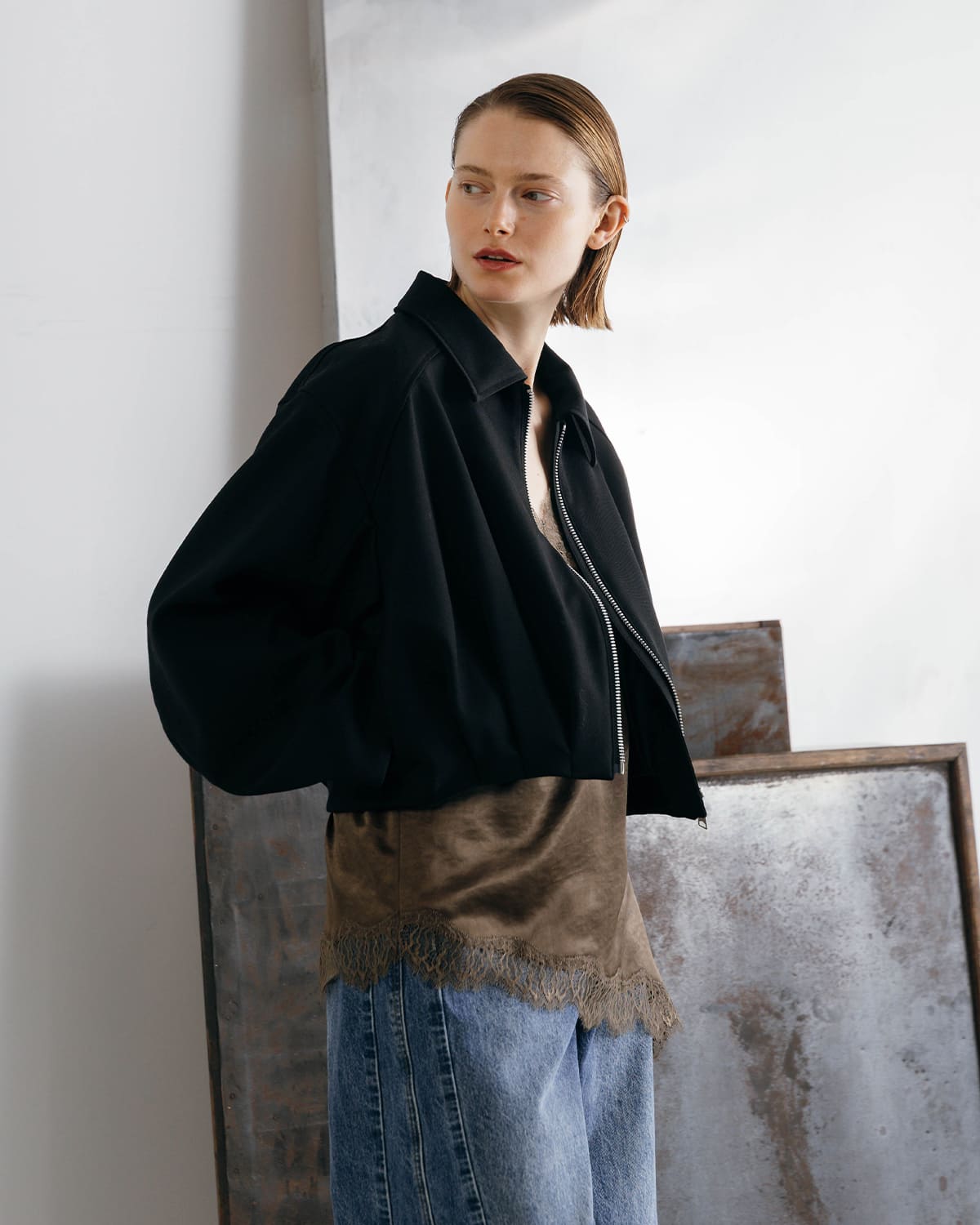 CREDONA(クレドナ)サテンレースキャミソール SATIN LACE CAMI 1426110012-0