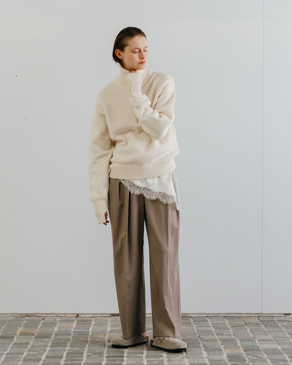 CREDONA(クレドナ)サテンレースキャミソール SATIN LACE CAMI 1426110012-0