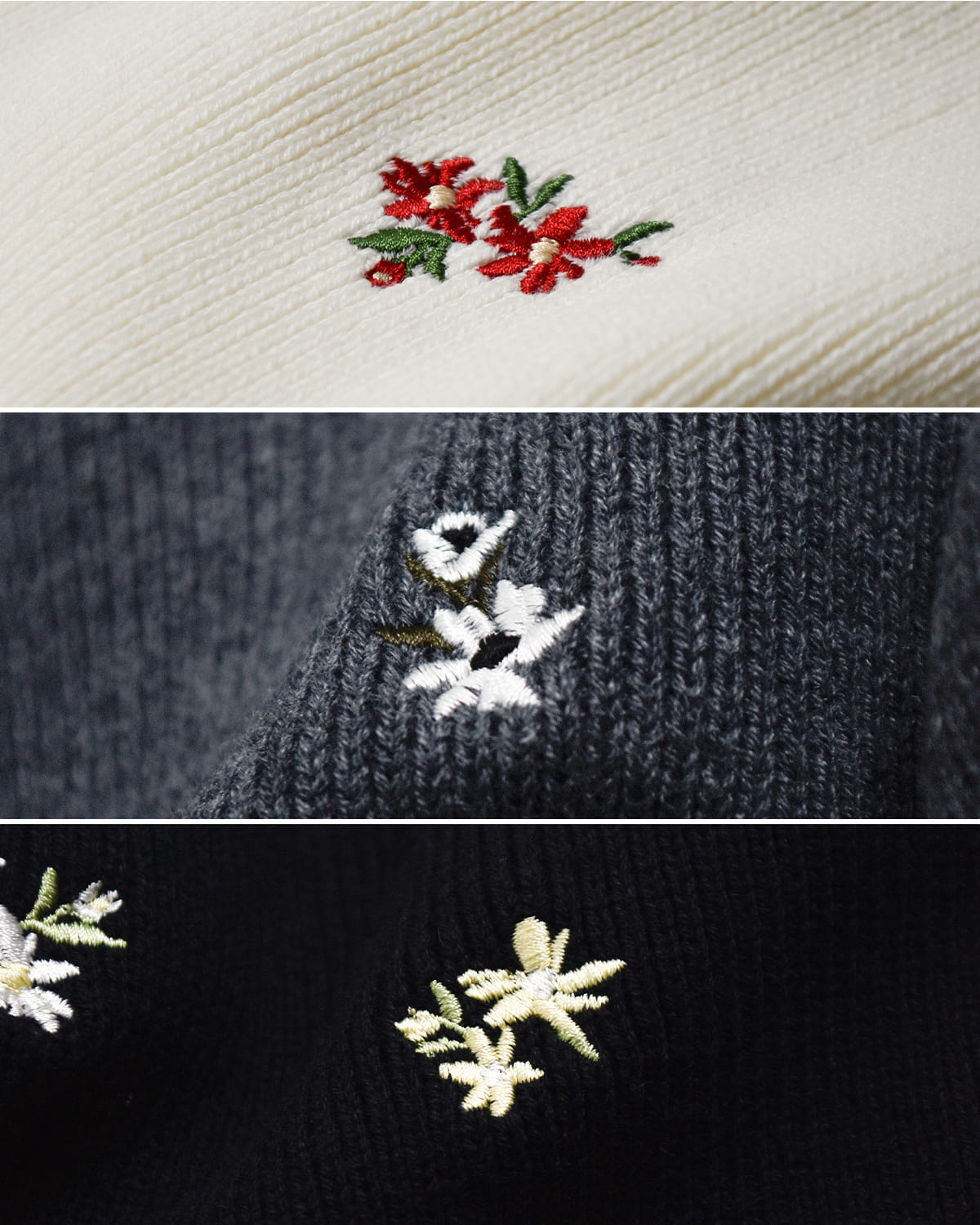 CREDONA(クレドナ)フラワー刺繍春ニットカーディガン伸縮性高密度張り感家庭洗濯華やかFLOWEREMBROIDERYCD 1426111017-0