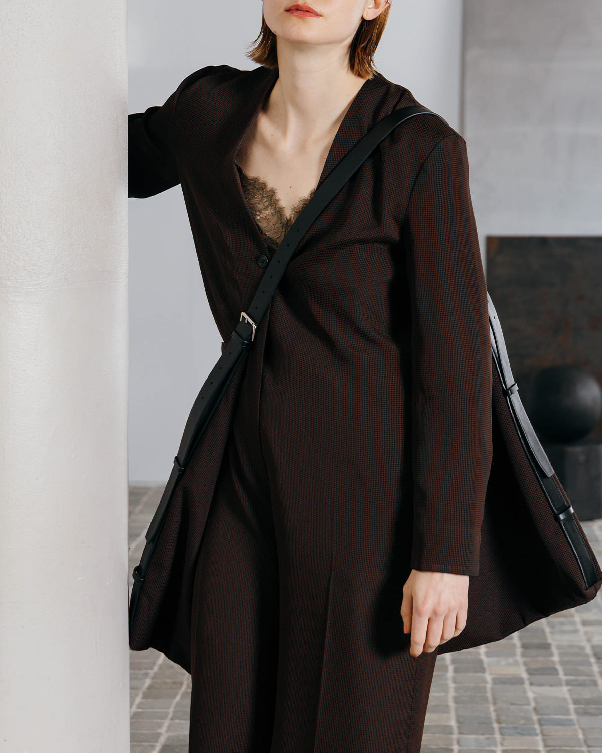 CREDONA(クレドナ)チェックジャガードジャンプスーツ CHECK JQ JUMP SUIT 1426130003-0