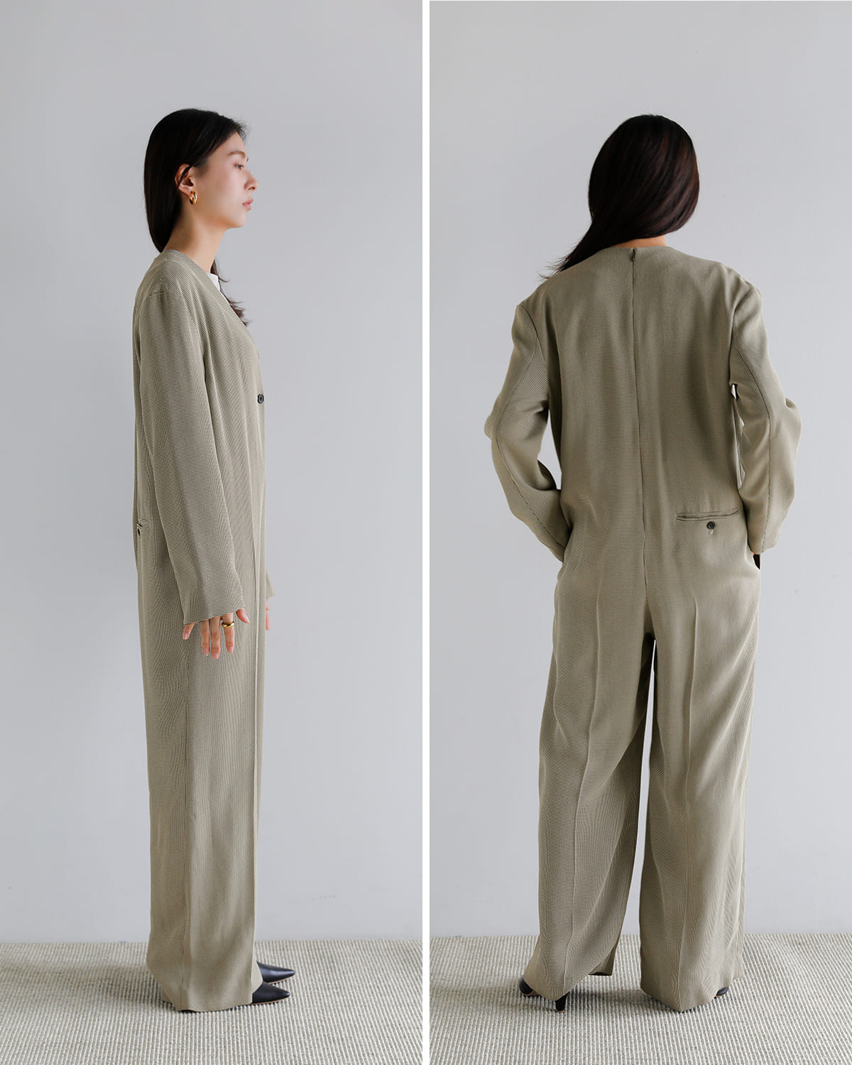 CREDONA(クレドナ)チェックジャガードジャンプスーツ CHECK JQ JUMP SUIT 1426130003-0